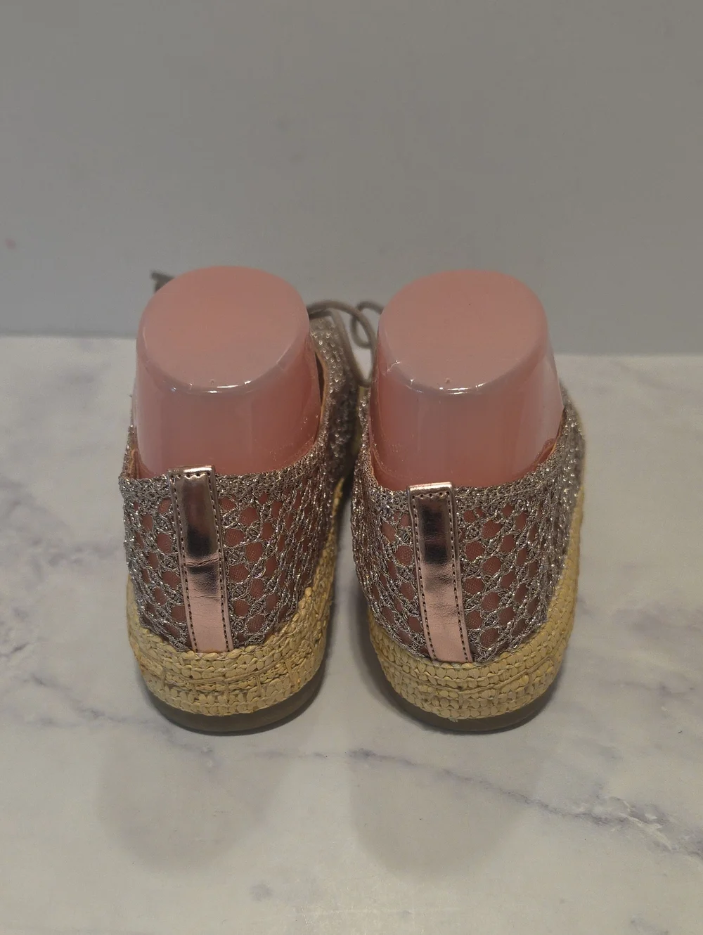 On 34 Th Metallic Lace-Up Espadrille Sneakers - Taupe Never Worn